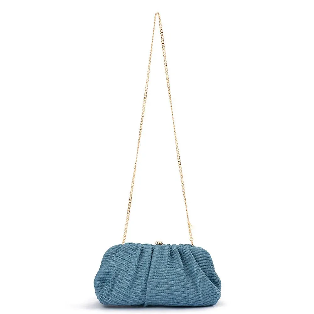 Queenie Woven Clutch in Blue