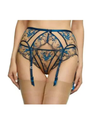 Queens' Blue Femmoiselle Suspender Garter Belt