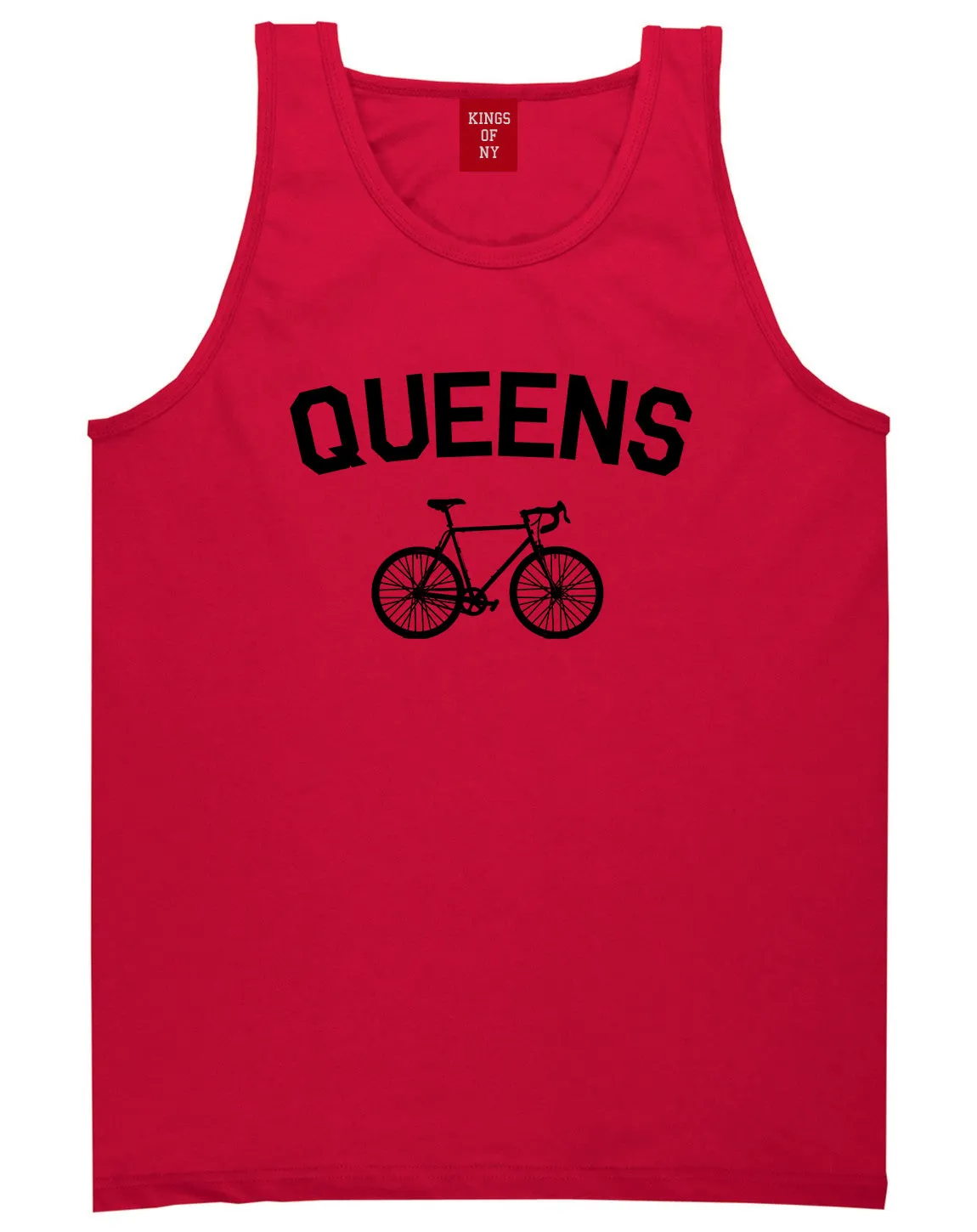 Queens New York Vintage Bike Cycling Mens Tank Top T-Shirt