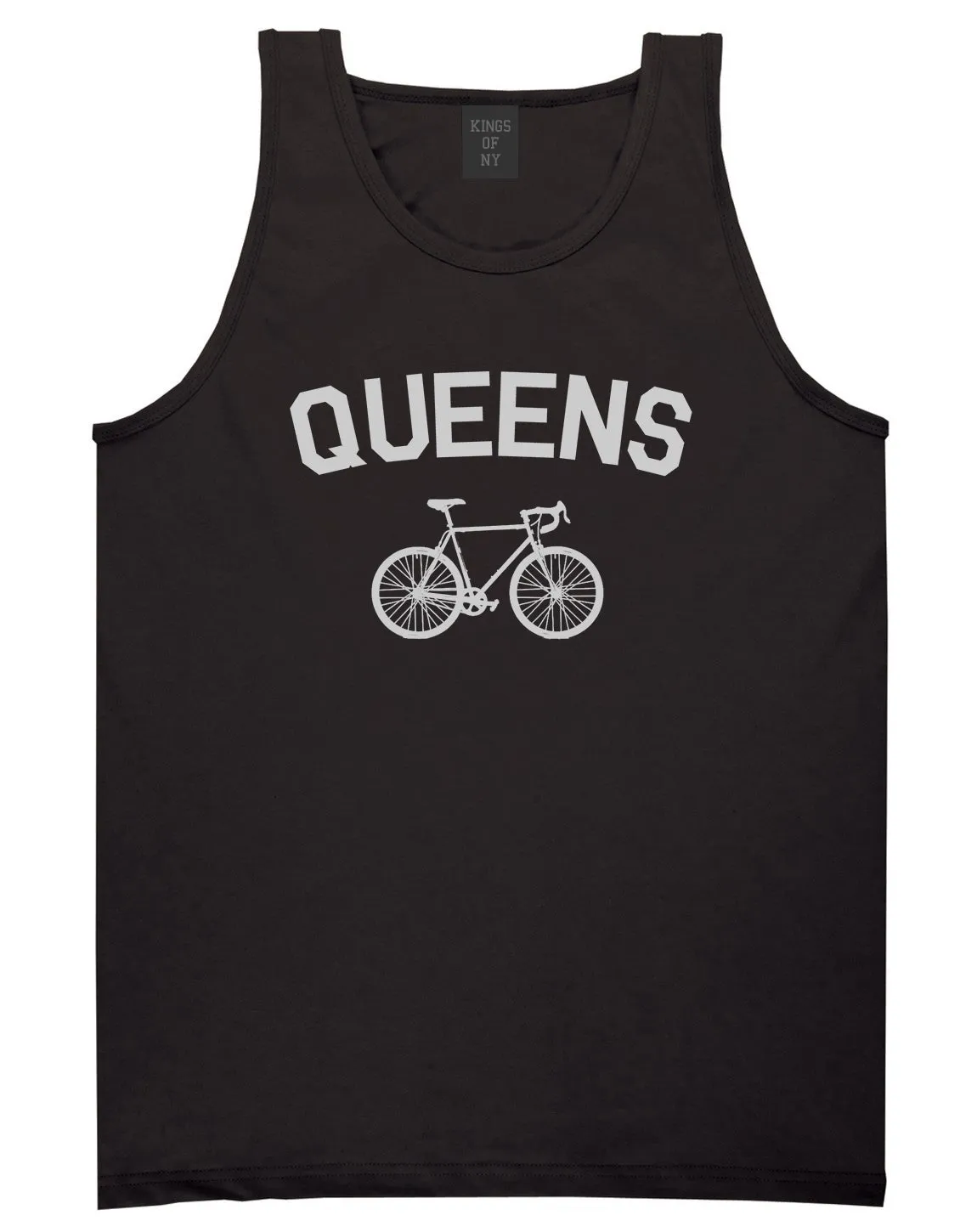 Queens New York Vintage Bike Cycling Mens Tank Top T-Shirt