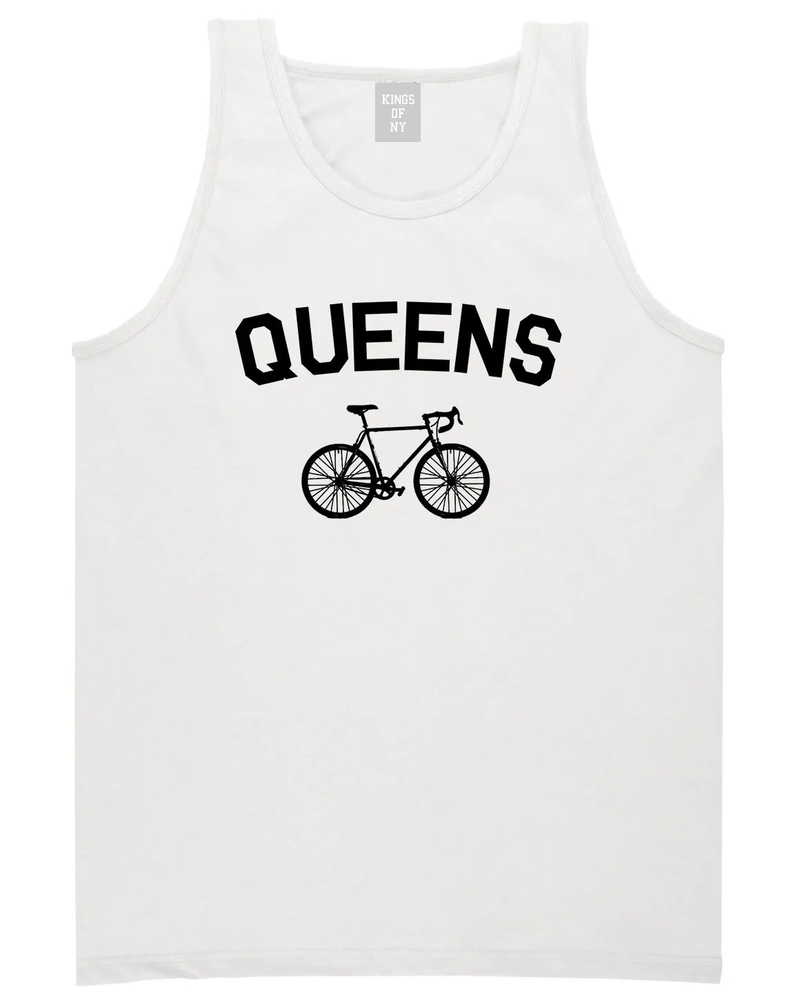 Queens New York Vintage Bike Cycling Mens Tank Top T-Shirt