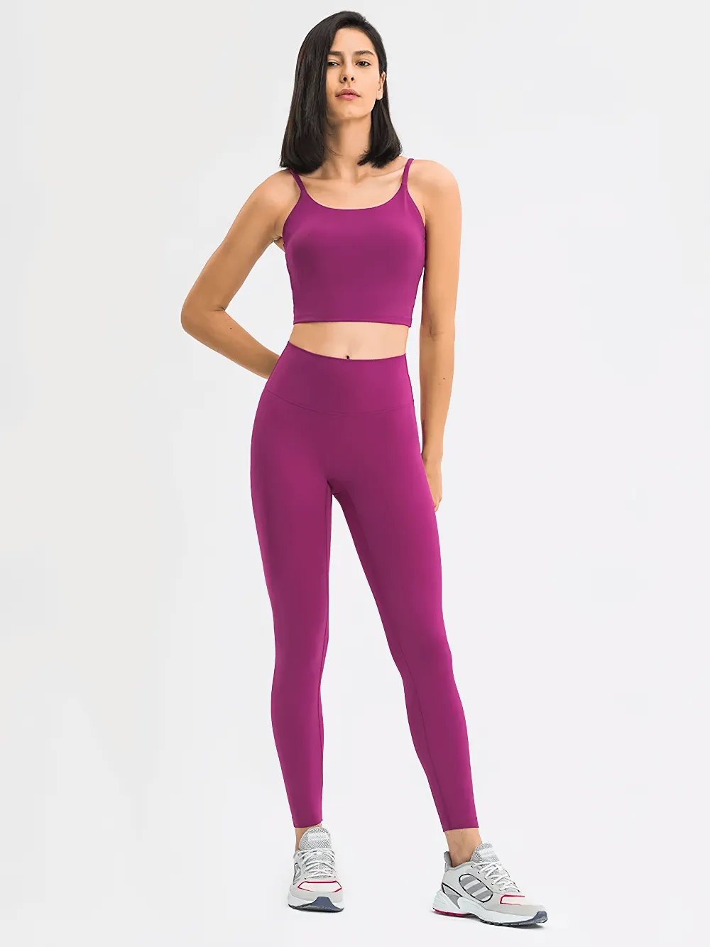 Quick Dry Solid Color Sleeveless Yoga Set - SF2144