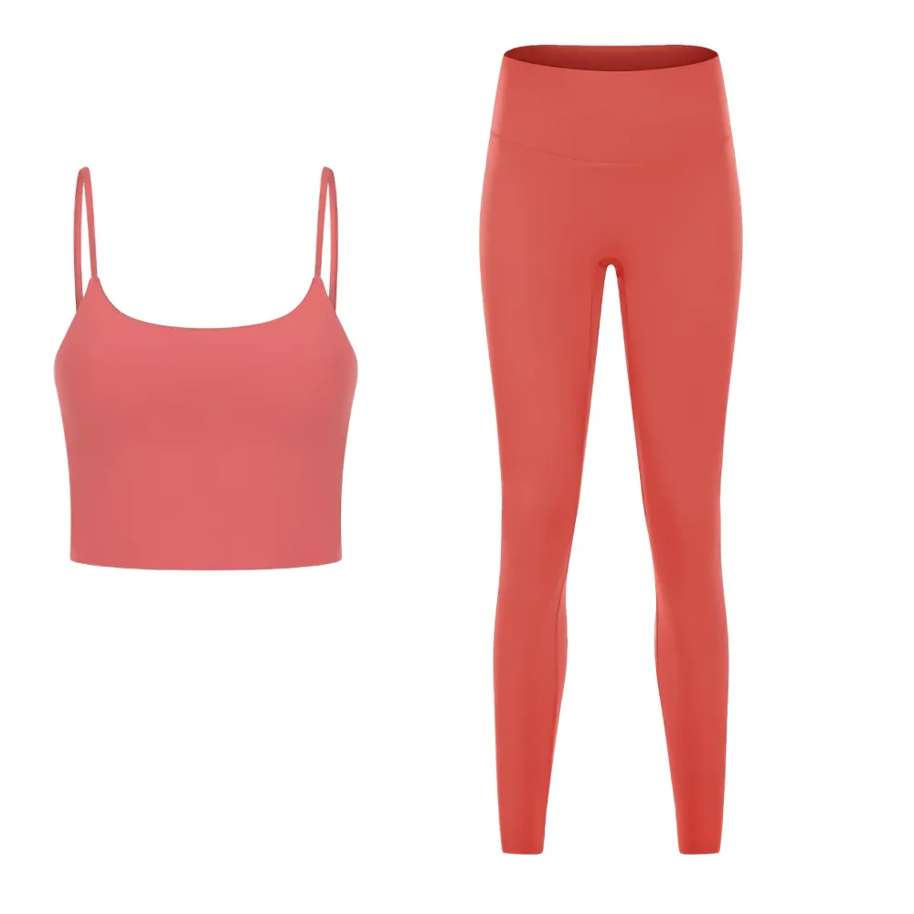 Quick Dry Solid Color Sleeveless Yoga Set - SF2144