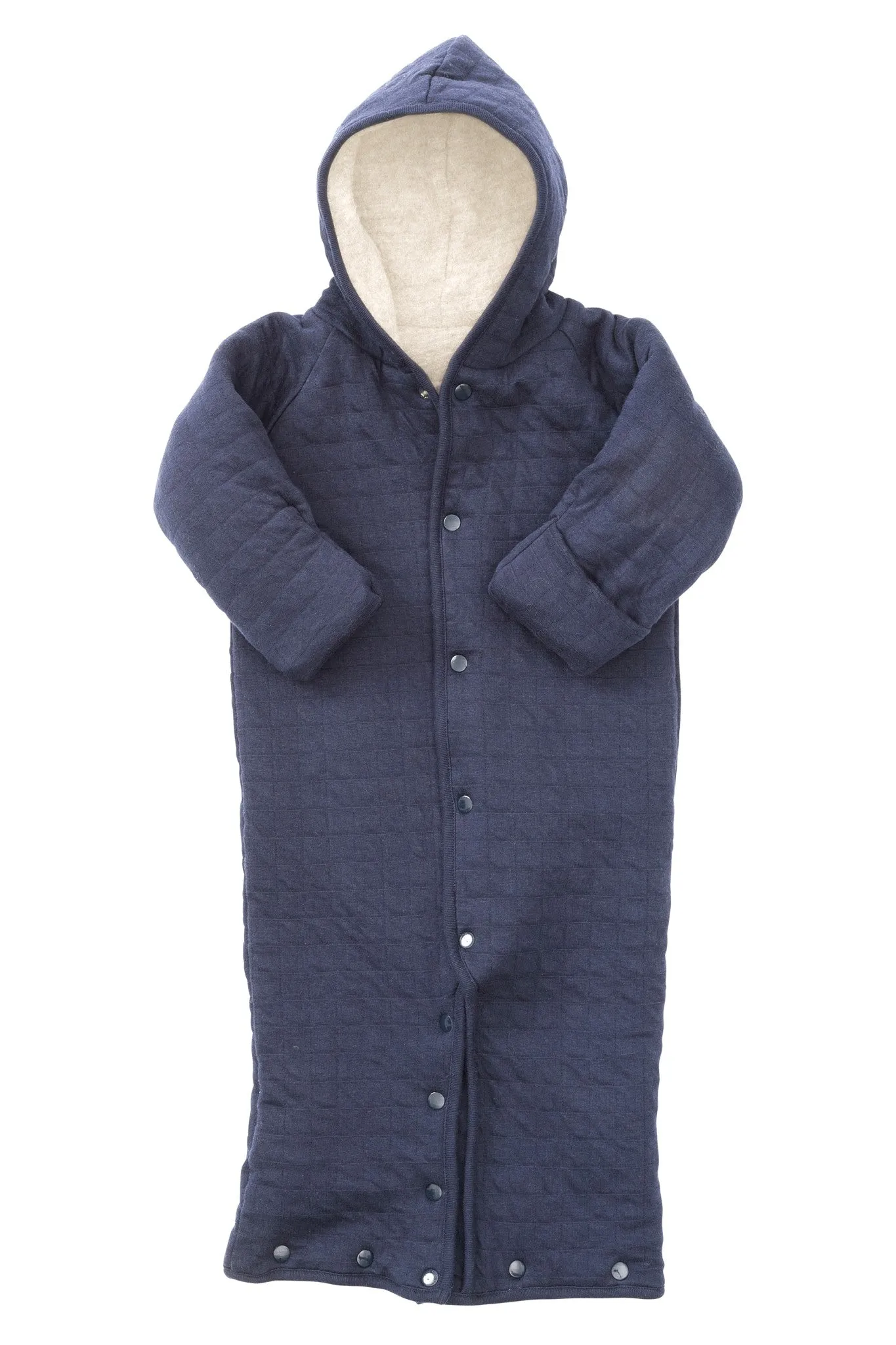 QUILTED REVERSIBLE JUMPSUIT AND SLEEPING BAG - NAVY