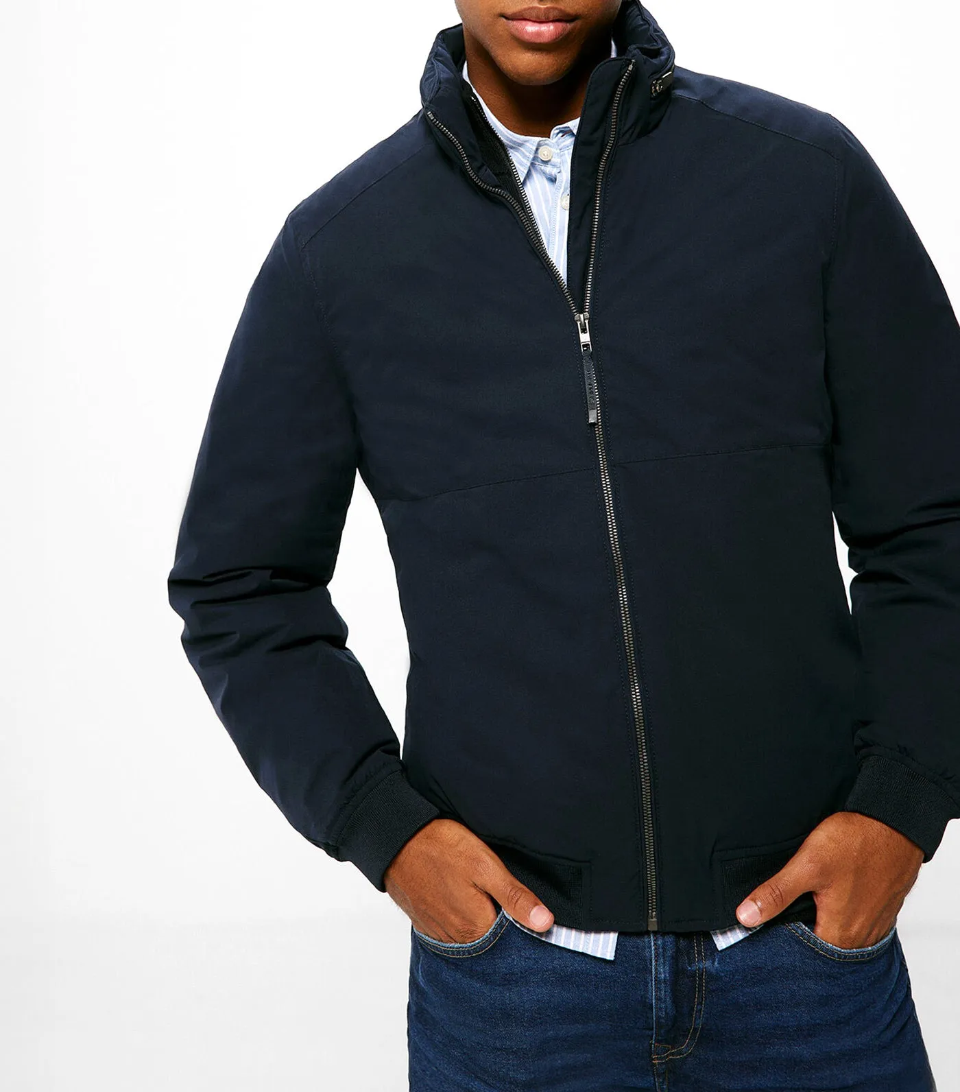 Quilted Technical Jacket Navy