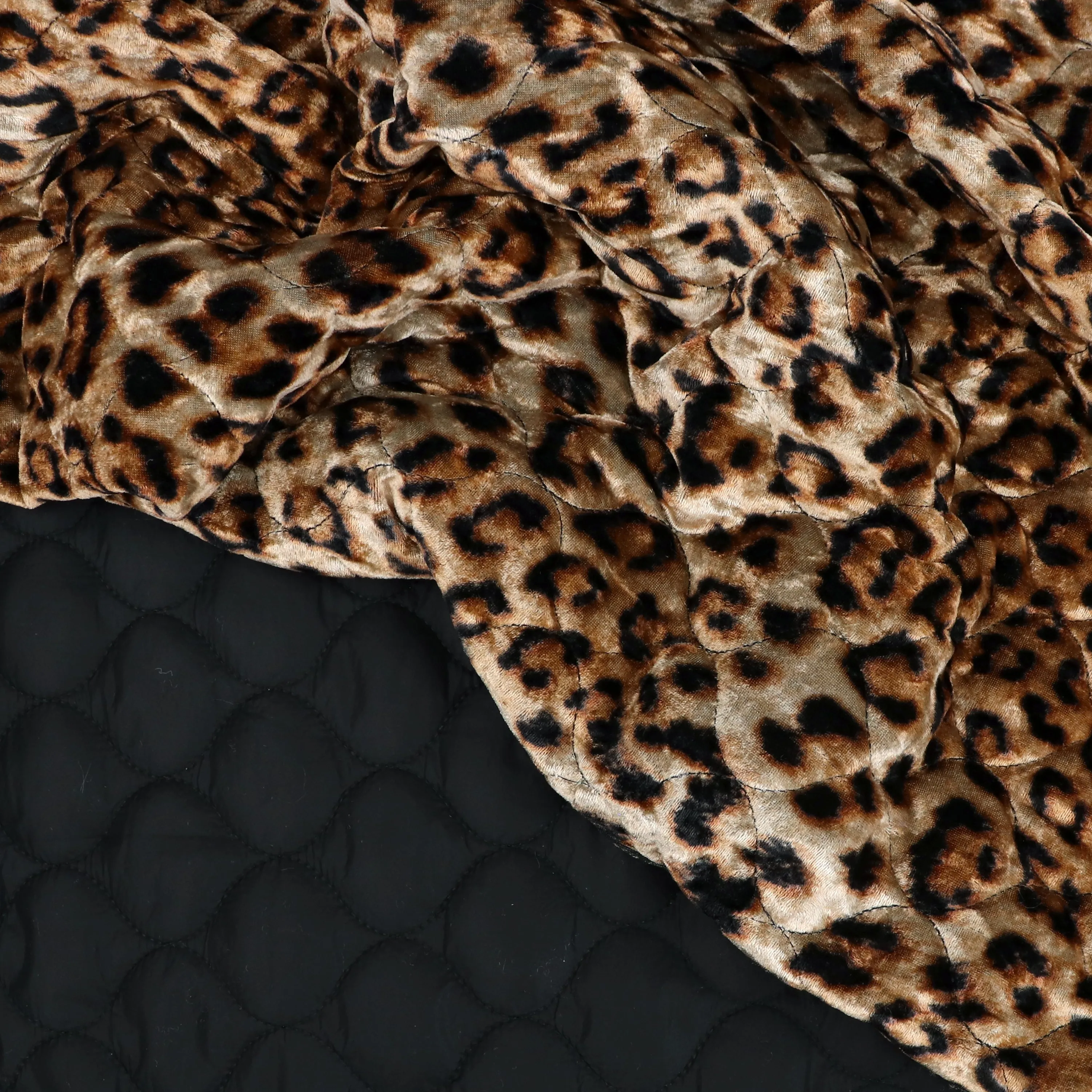 Quilted Velvet Coating - Leopard