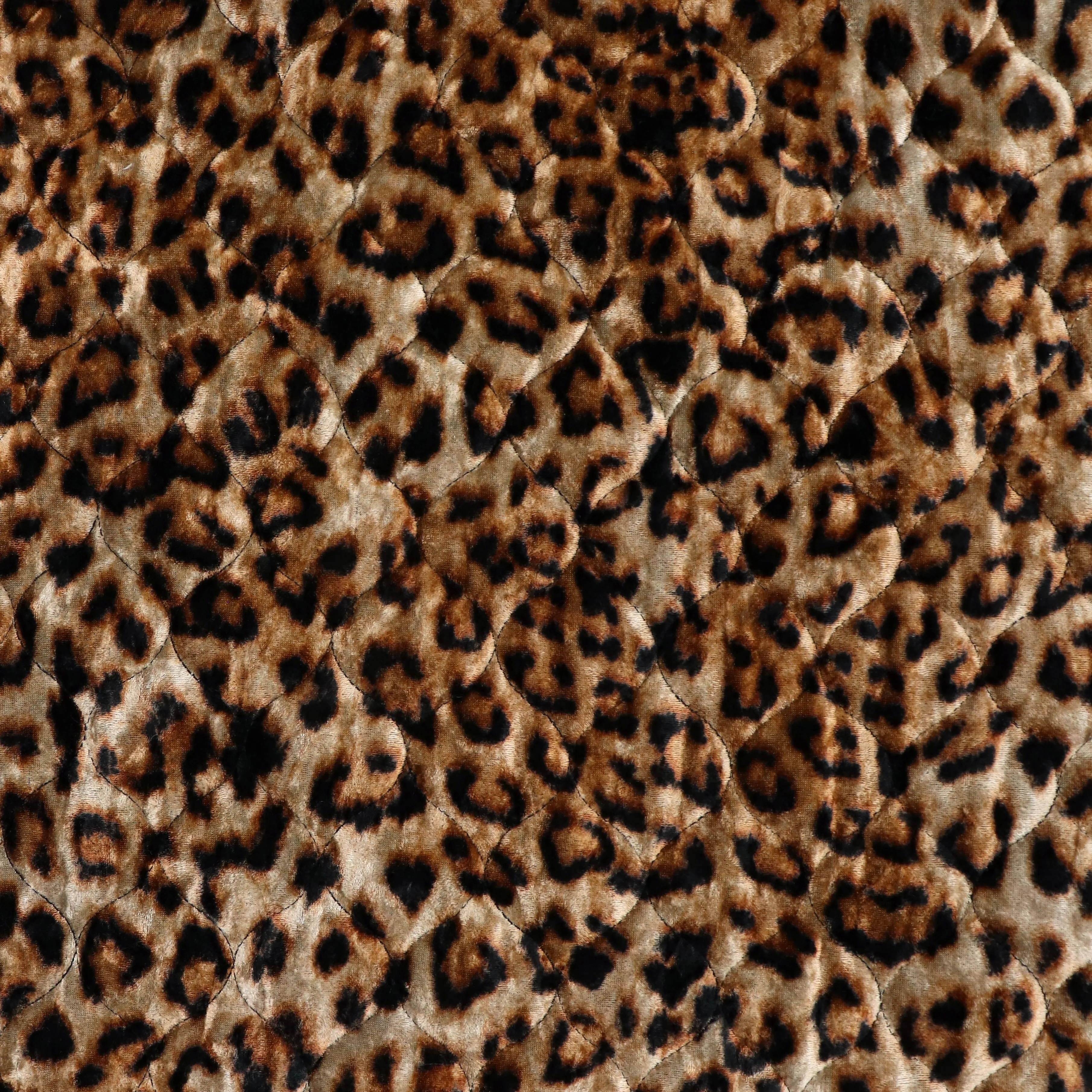 Quilted Velvet Coating - Leopard