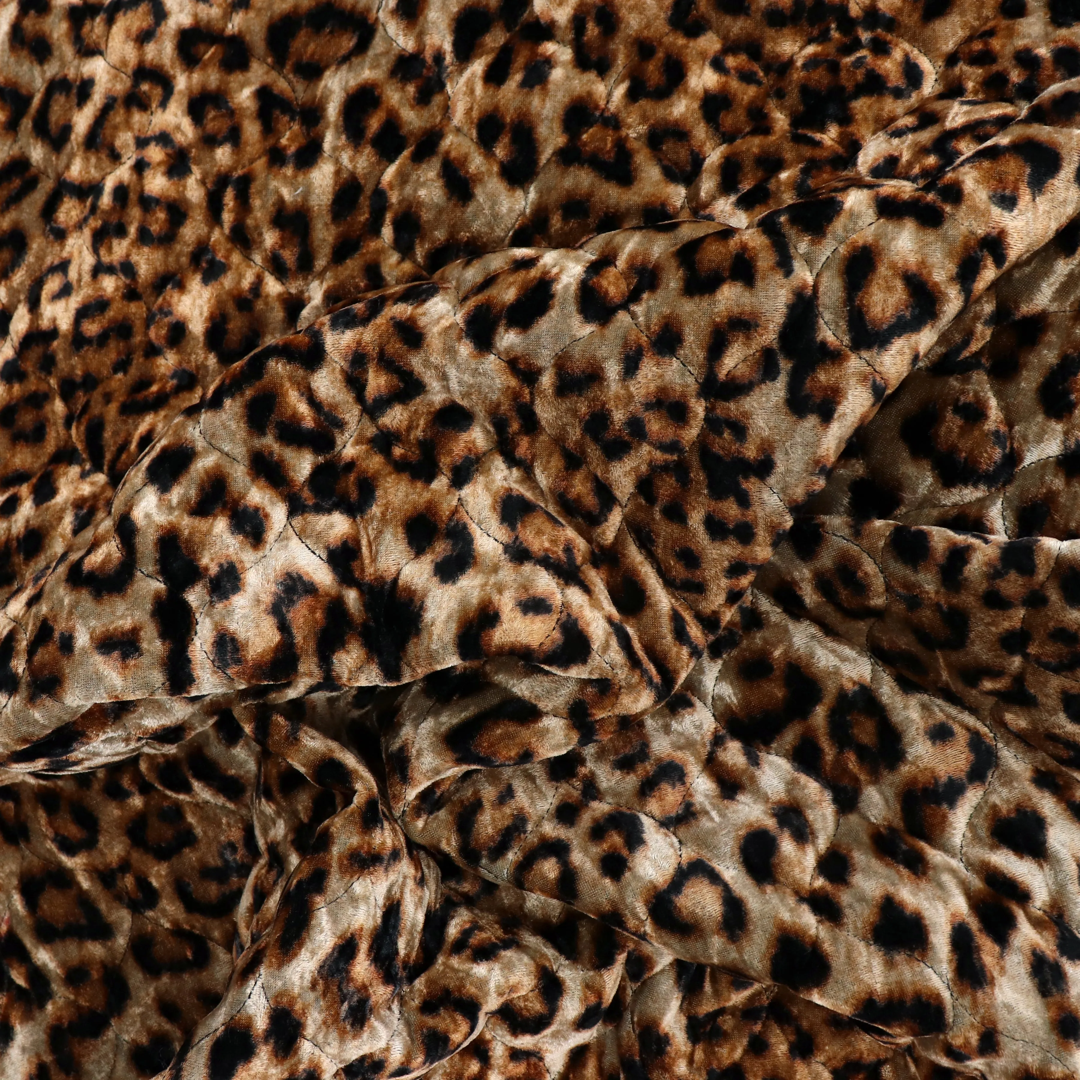 Quilted Velvet Coating - Leopard