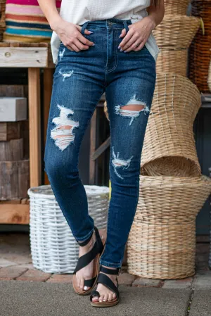 Quinn High Rise Distressed Skinny