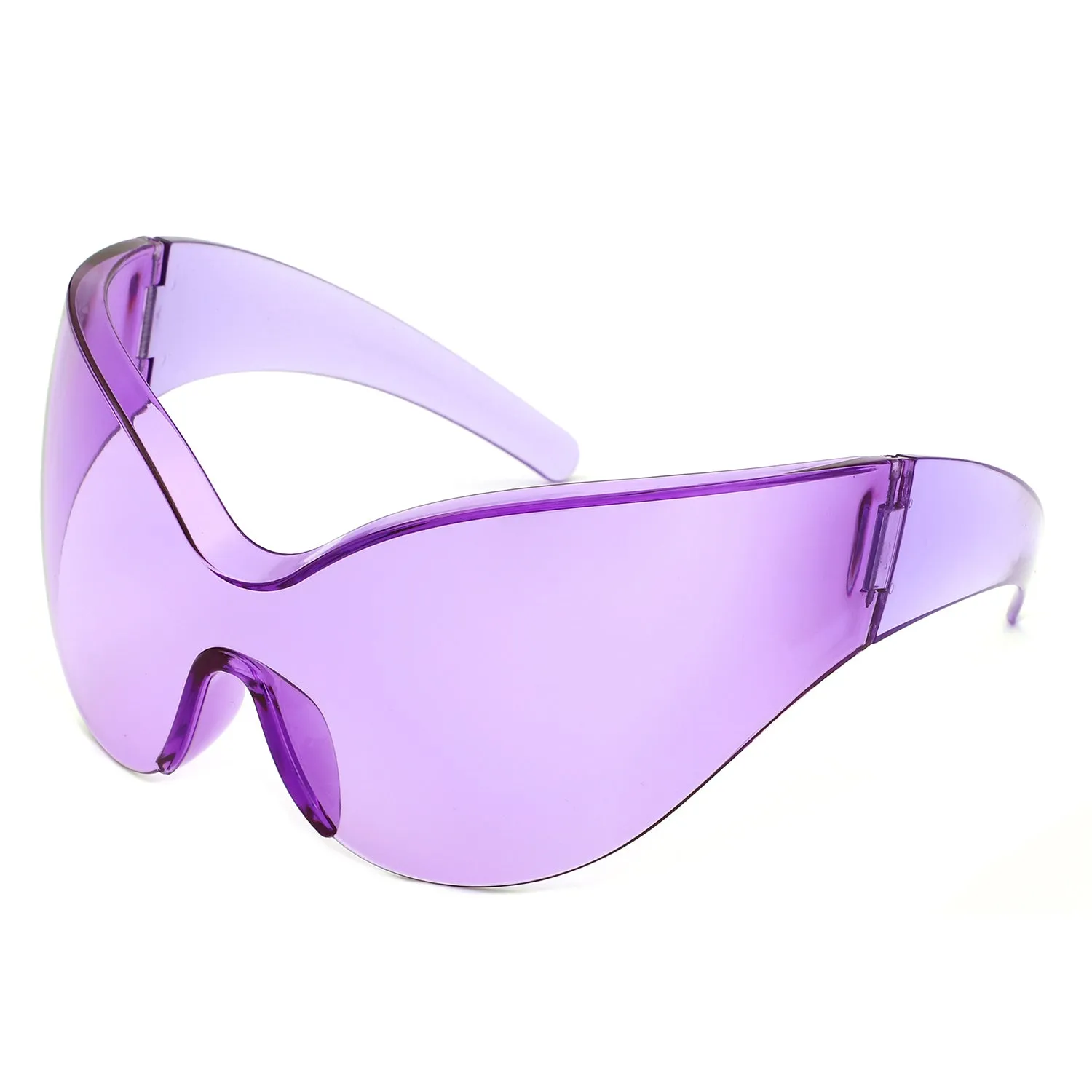 Quirk - Futuristic Oversized Shield Wrap Around Tinted Sunglasses