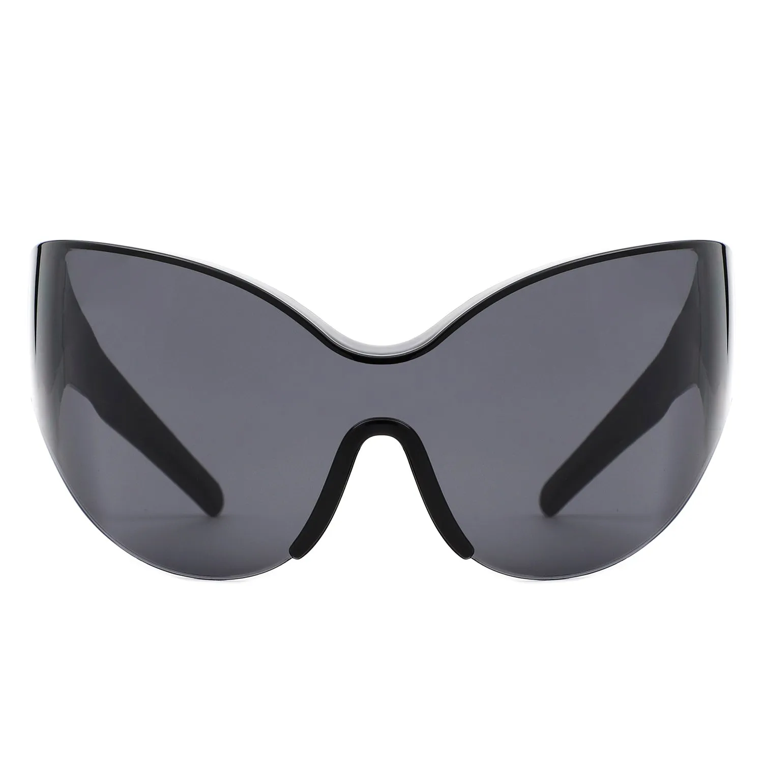 Quirk - Futuristic Oversized Shield Wrap Around Tinted Sunglasses