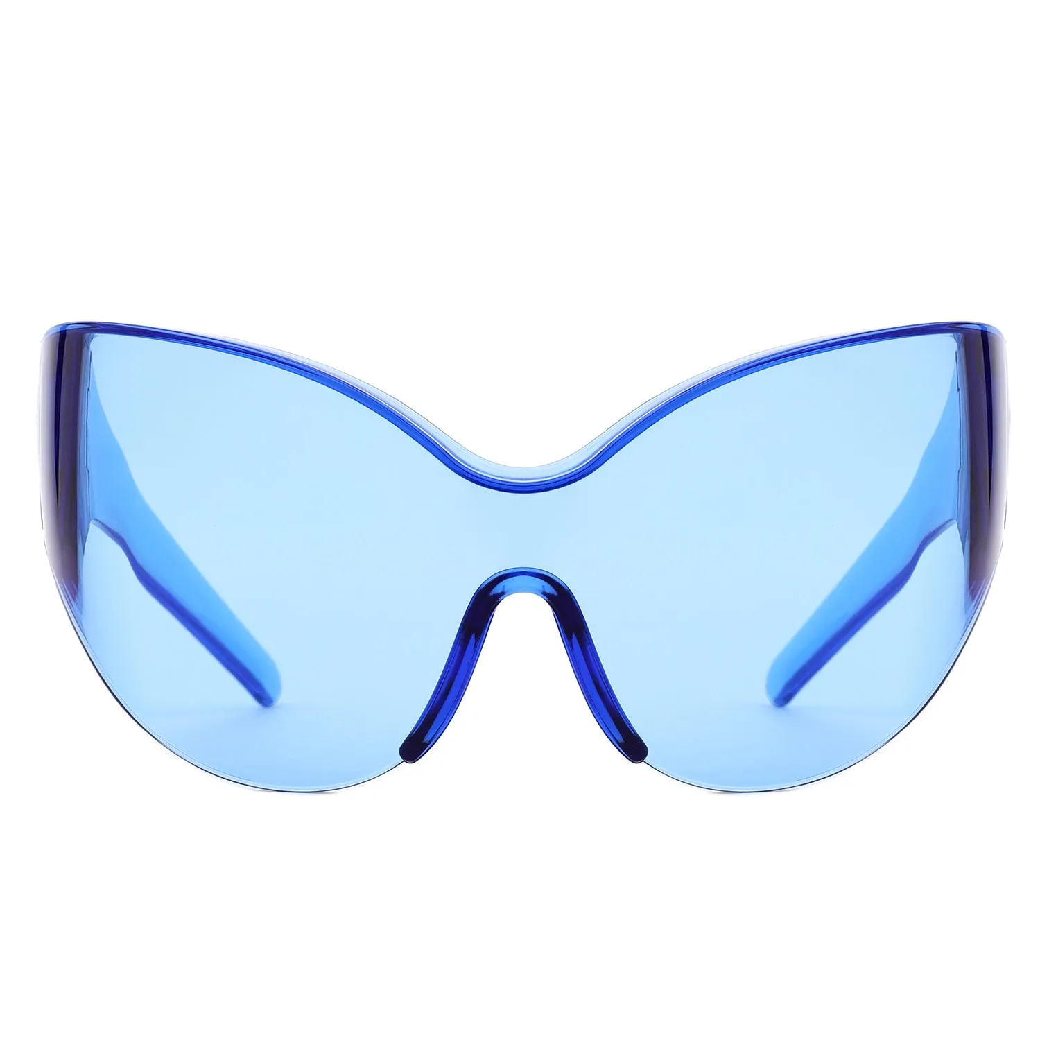 Quirk - Futuristic Oversized Shield Wrap Around Tinted Sunglasses