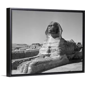 "1950's The Sphinx At The Giza Pyramids Cairo Egypt" Black Float Frame Canvas Art