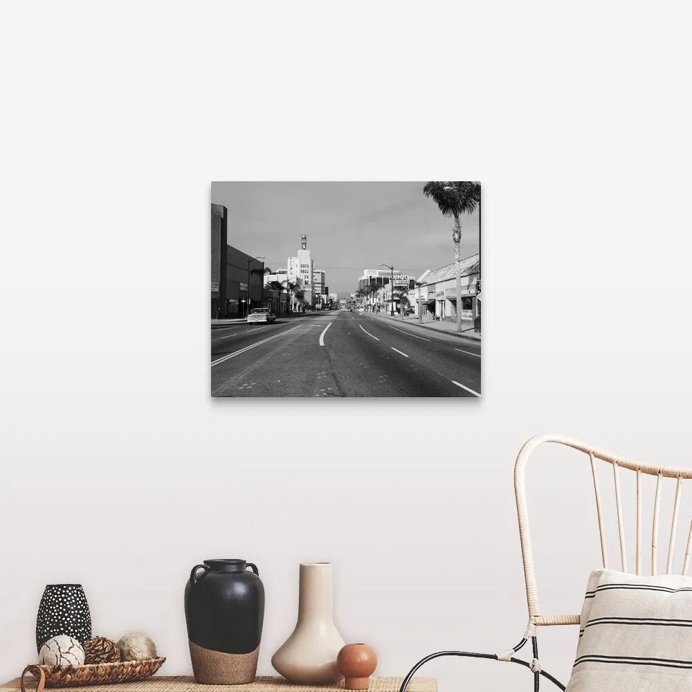 "1960's Street Scene West Wilshire Blvd Los Angeles, California USA" Canvas Wall Art