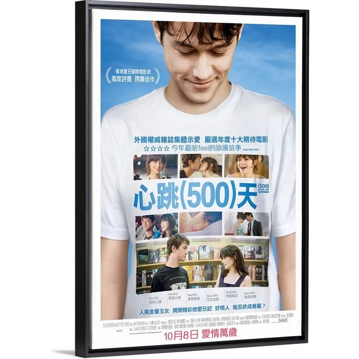 "500 Days of Summer (2009)" Black Float Frame Canvas Art