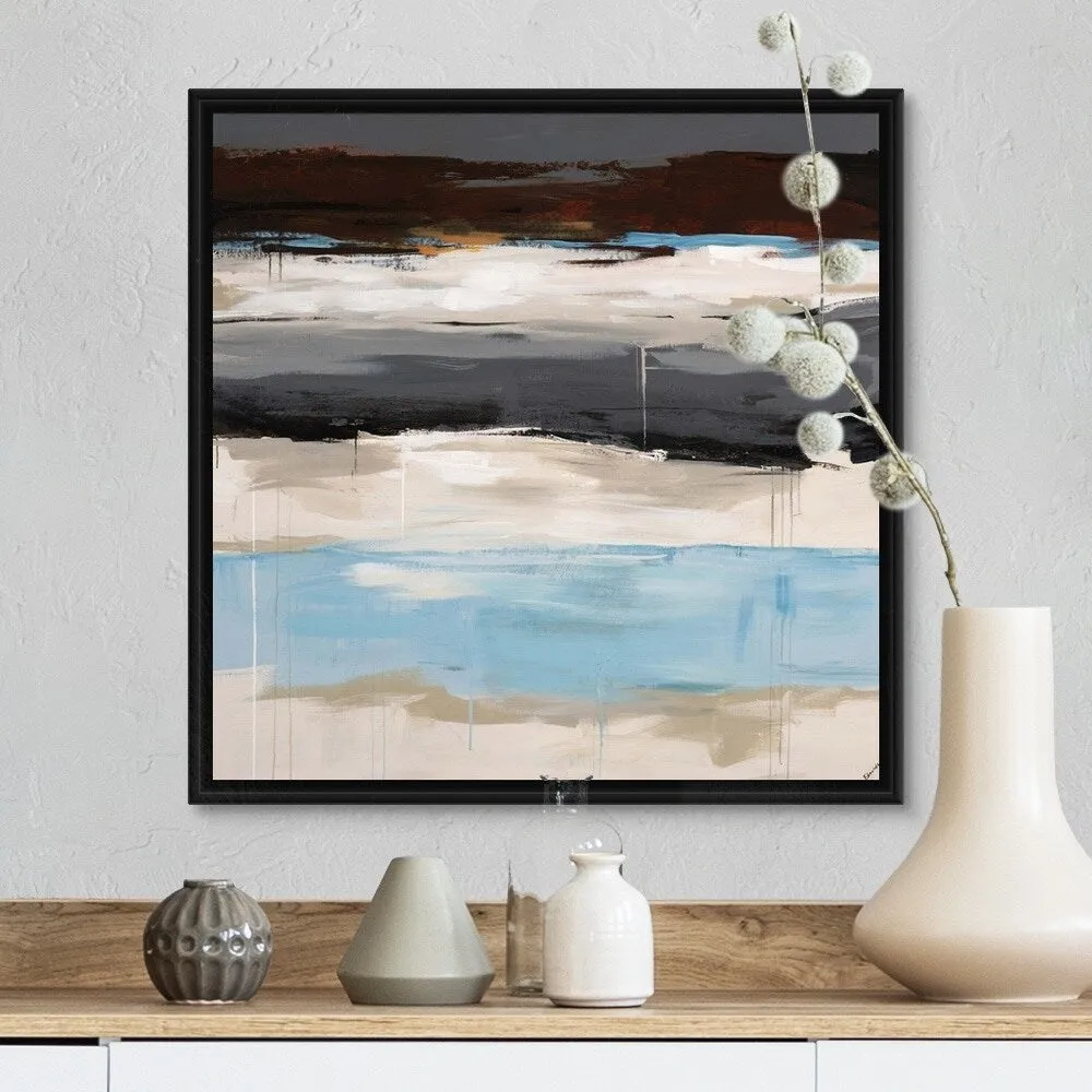 "A Distance Away II" Black Float Frame Canvas Art