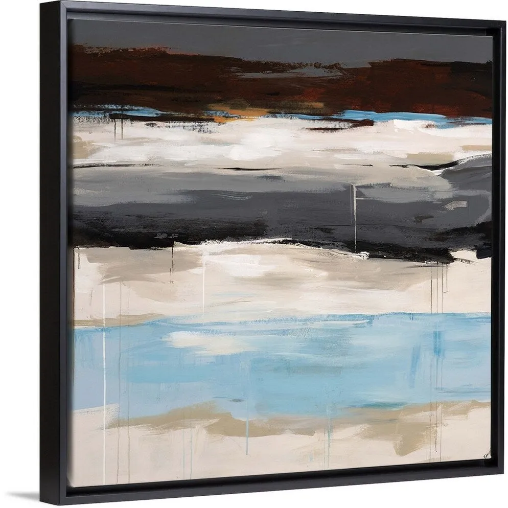 "A Distance Away II" Black Float Frame Canvas Art