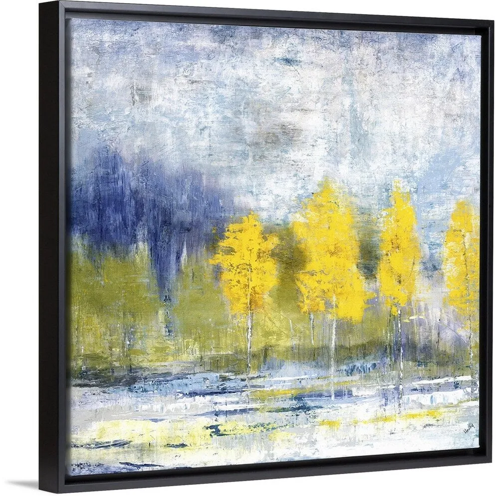 "A View Of The Park" Black Float Frame Canvas Art