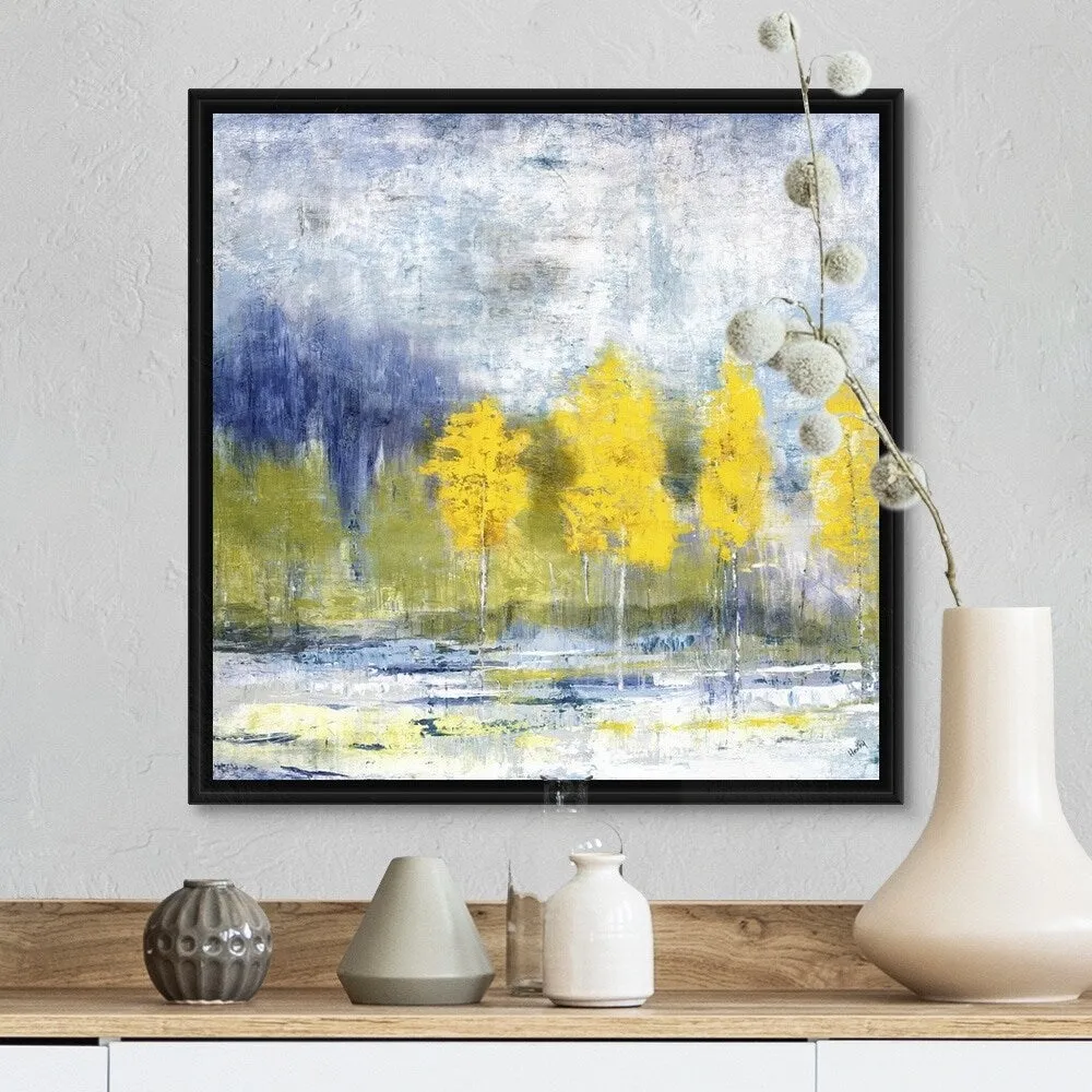 "A View Of The Park" Black Float Frame Canvas Art