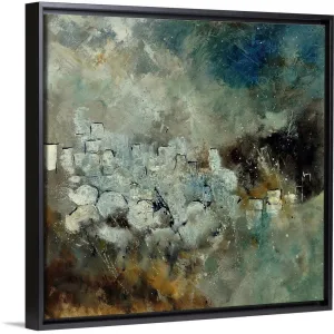 "Abstract 66210101" Black Float Frame Canvas Art