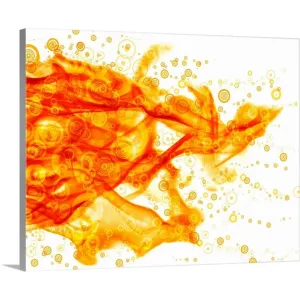 "Abstract flame surrounded by circles (Digital)" Canvas Wall Art