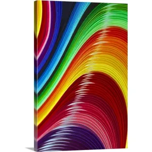 "Abstract of colored paper strips." Canvas Wall Art