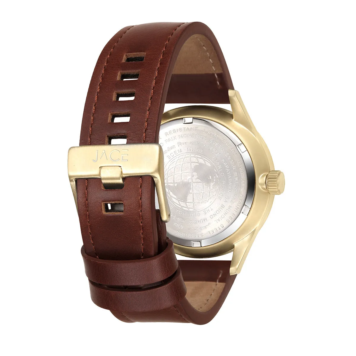 "ACCRA" MEN`S LEATHER BAND WATCH