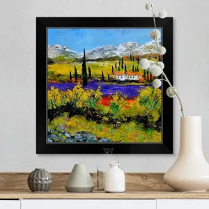 "Across the River" Black Framed Print