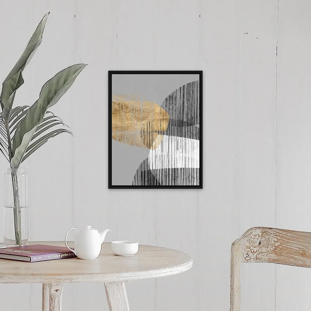 "Adjacent Shapes I" Black Float Frame Canvas Art