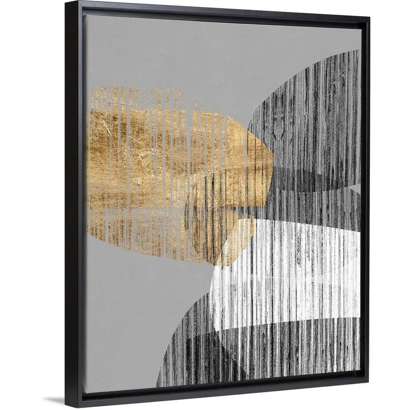 "Adjacent Shapes I" Black Float Frame Canvas Art