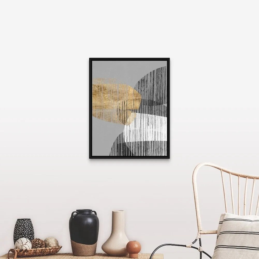 "Adjacent Shapes I" Black Float Frame Canvas Art