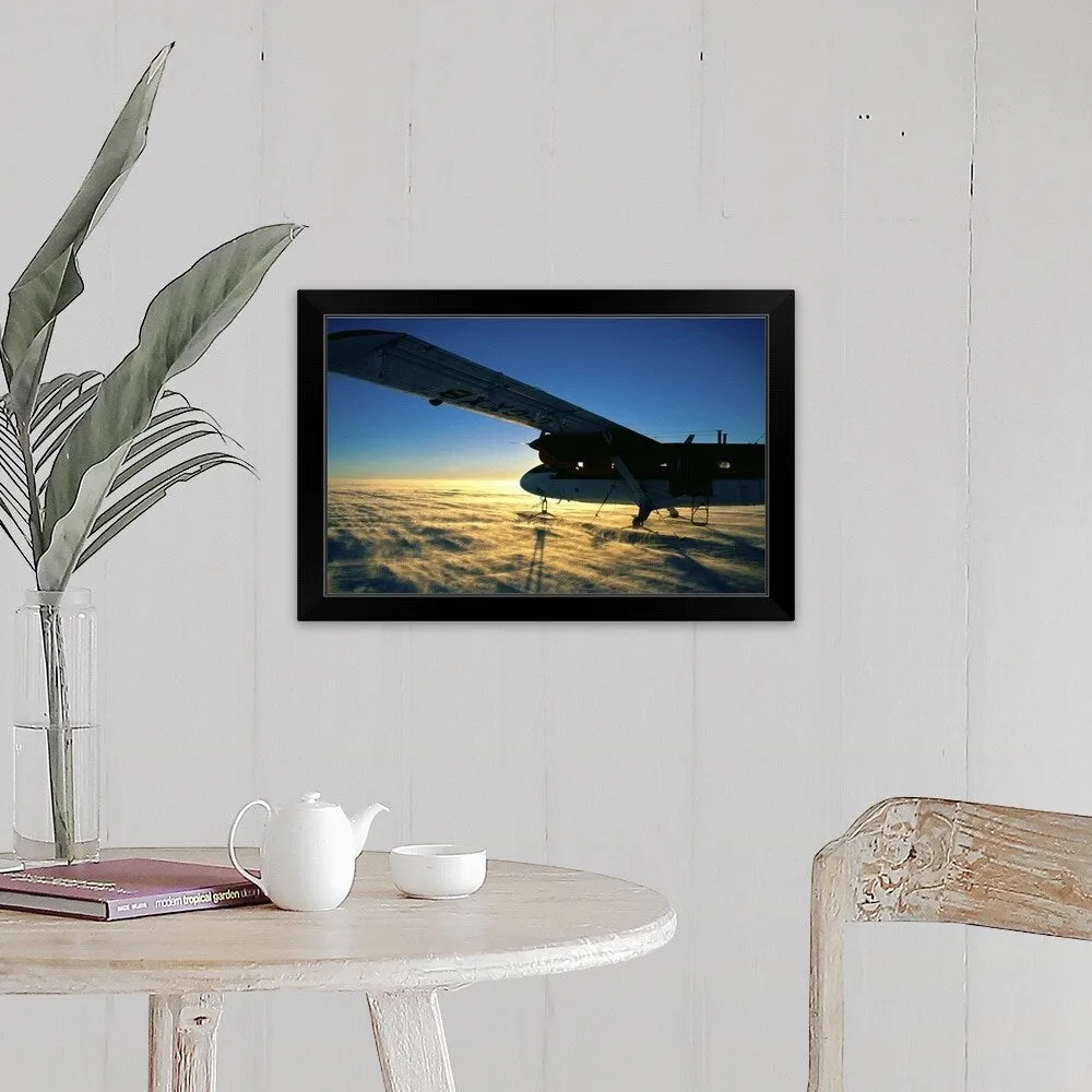 "Aeroplane on Coats Land, Antartica" Black Framed Print