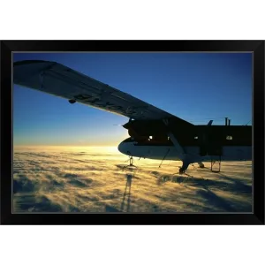 "Aeroplane on Coats Land, Antartica" Black Framed Print