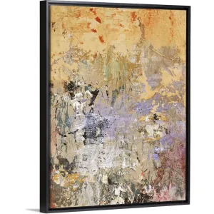 "Aged Wall VI" Black Float Frame Canvas Art