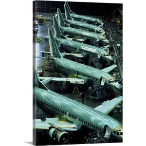 "Aircraft production, Boeing 737 passenger aircraft" Canvas Wall Art