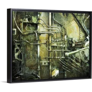 "Airplane pipes" Black Float Frame Canvas Art