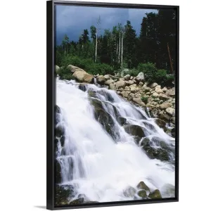 "Alluvial Fan Falls, Colorado" Black Float Frame Canvas Art