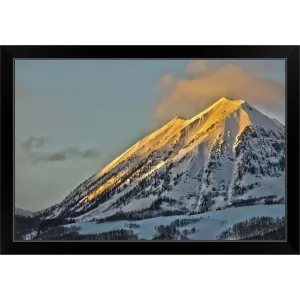 "Alpenglow on Mount Gothic Crested Butte Colorado" Black Framed Print