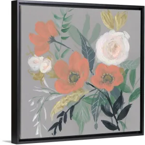 "Anemone Jumble II" Black Float Frame Canvas Art