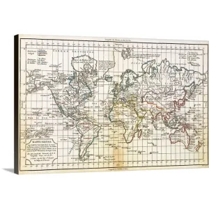 "Antique map of the world" Canvas Wall Art