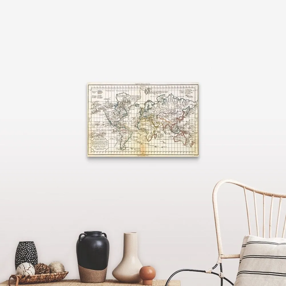 "Antique map of the world" Canvas Wall Art