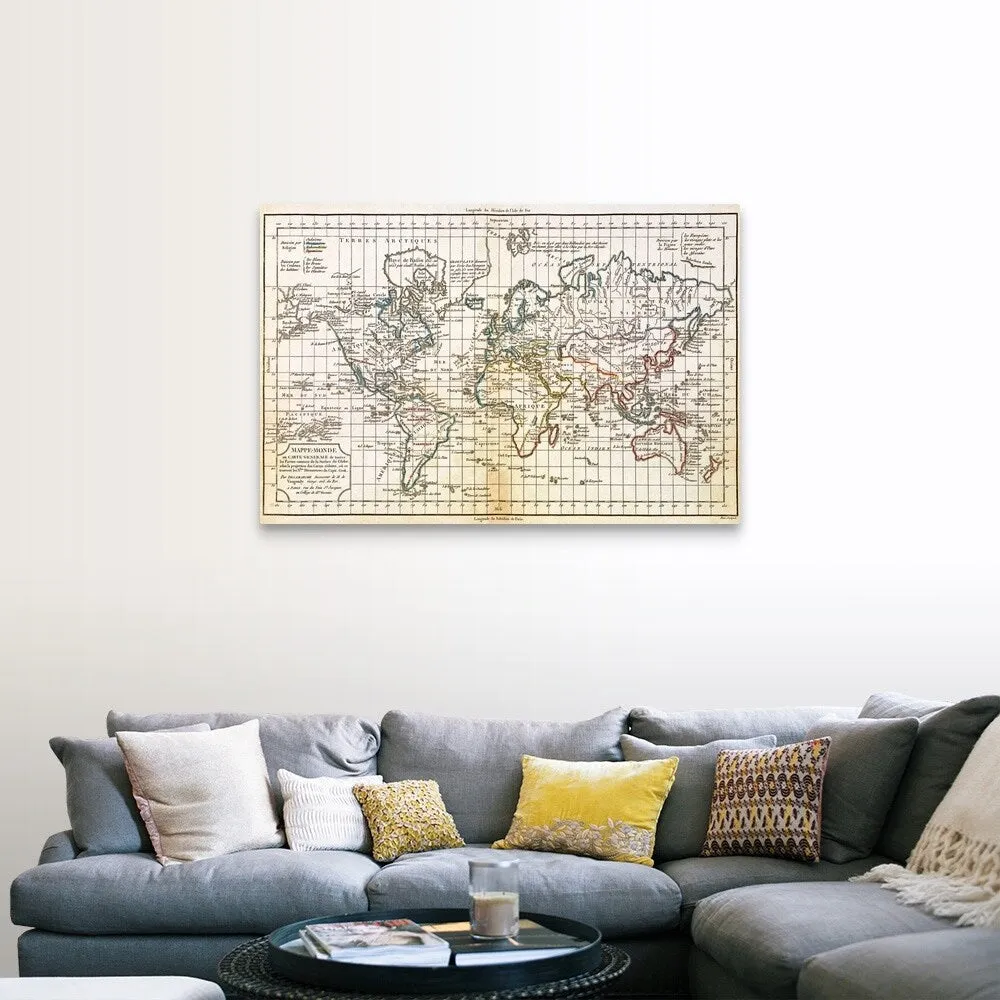 "Antique map of the world" Canvas Wall Art