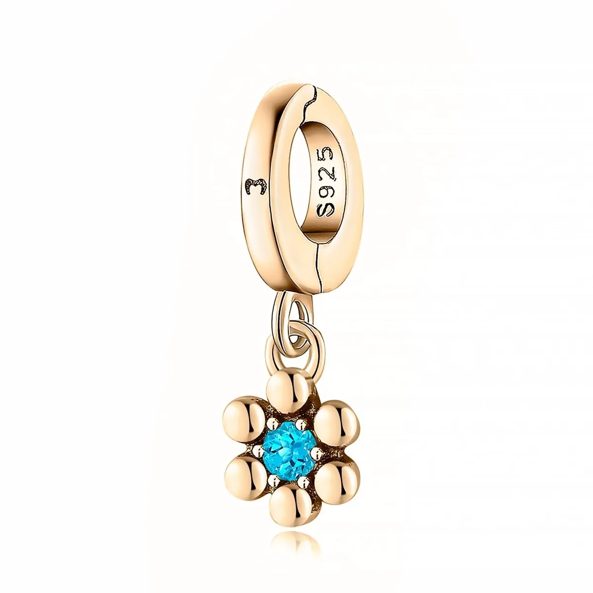 "Aqua Flower" Charm