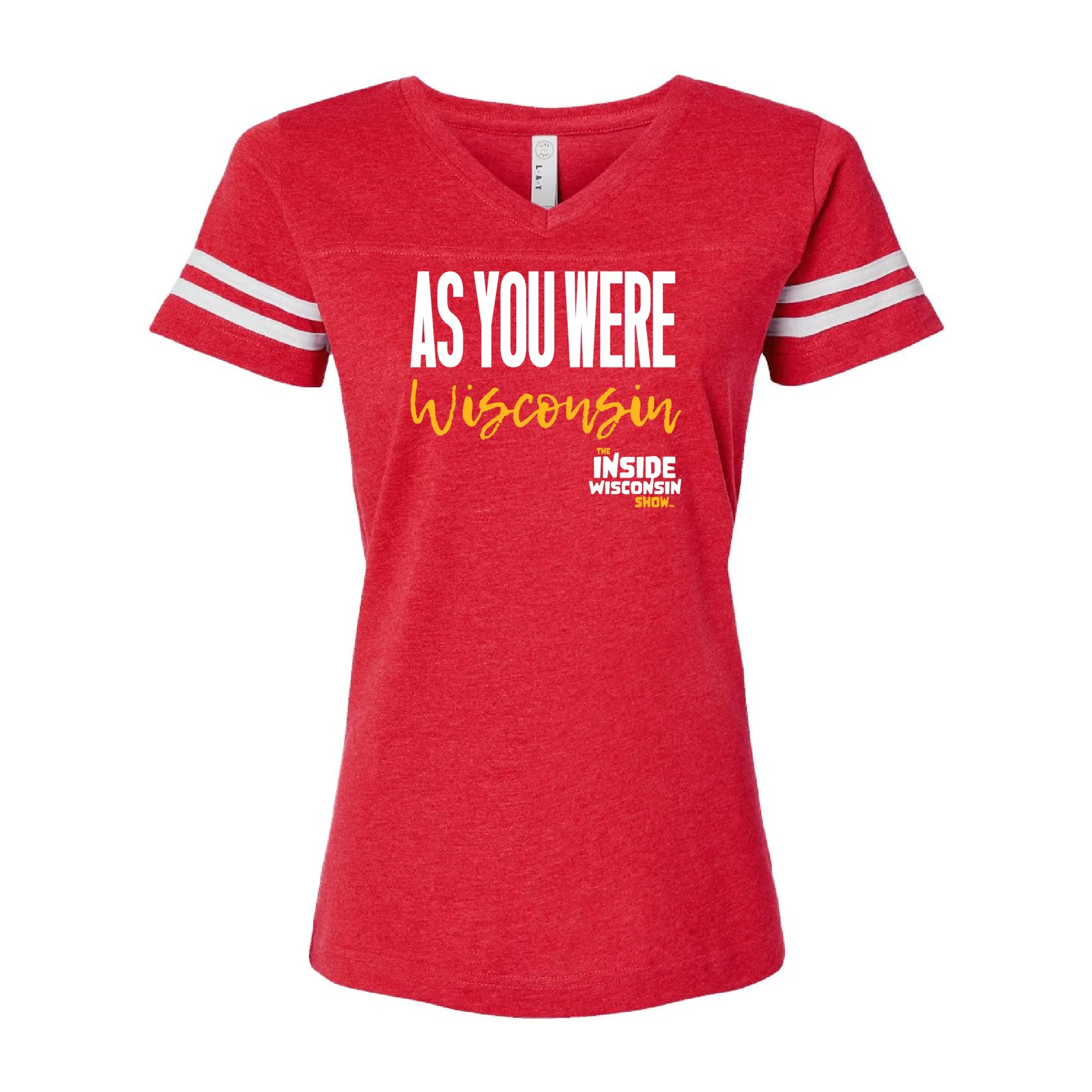 "As You Were, Wisconsin" Ladies Cut Football Tee