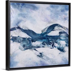 "Azure Gesture" Black Float Frame Canvas Art