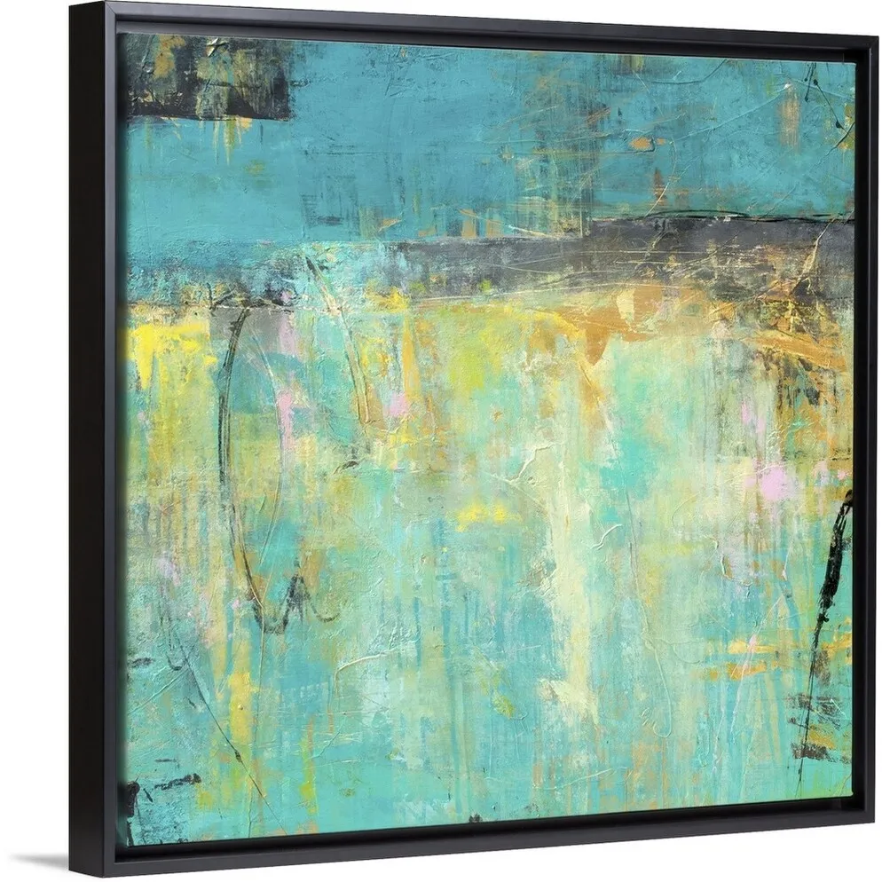 "Bahama Blue" Black Float Frame Canvas Art