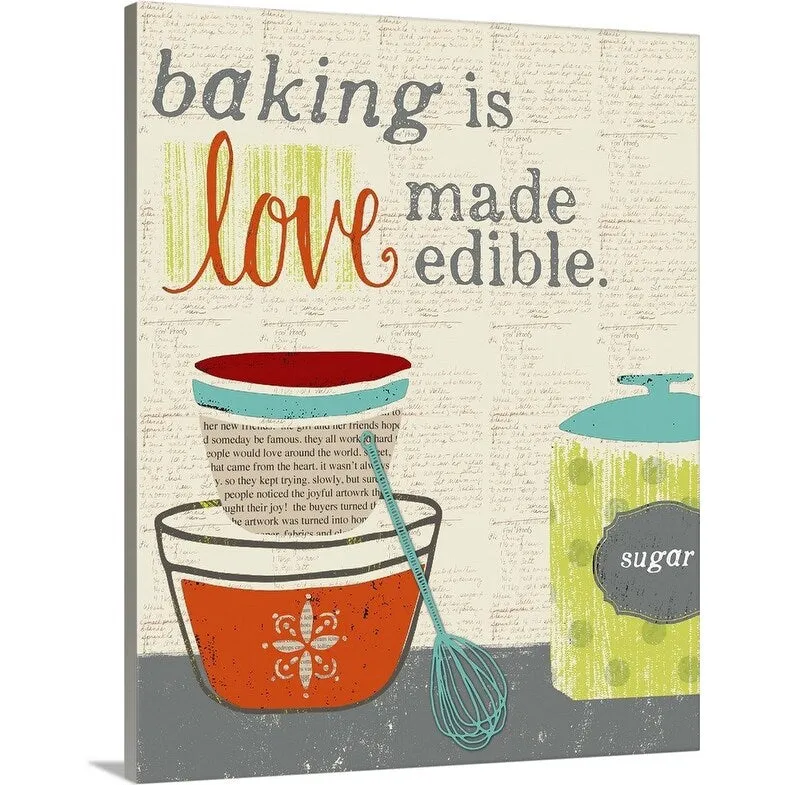 "Baking is Love Made Edible" Canvas Wall Art