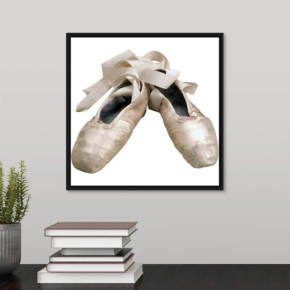 "Ballet slippers" Black Float Frame Canvas Art