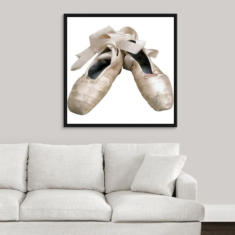 "Ballet slippers" Black Float Frame Canvas Art