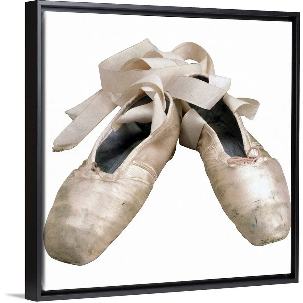 "Ballet slippers" Black Float Frame Canvas Art